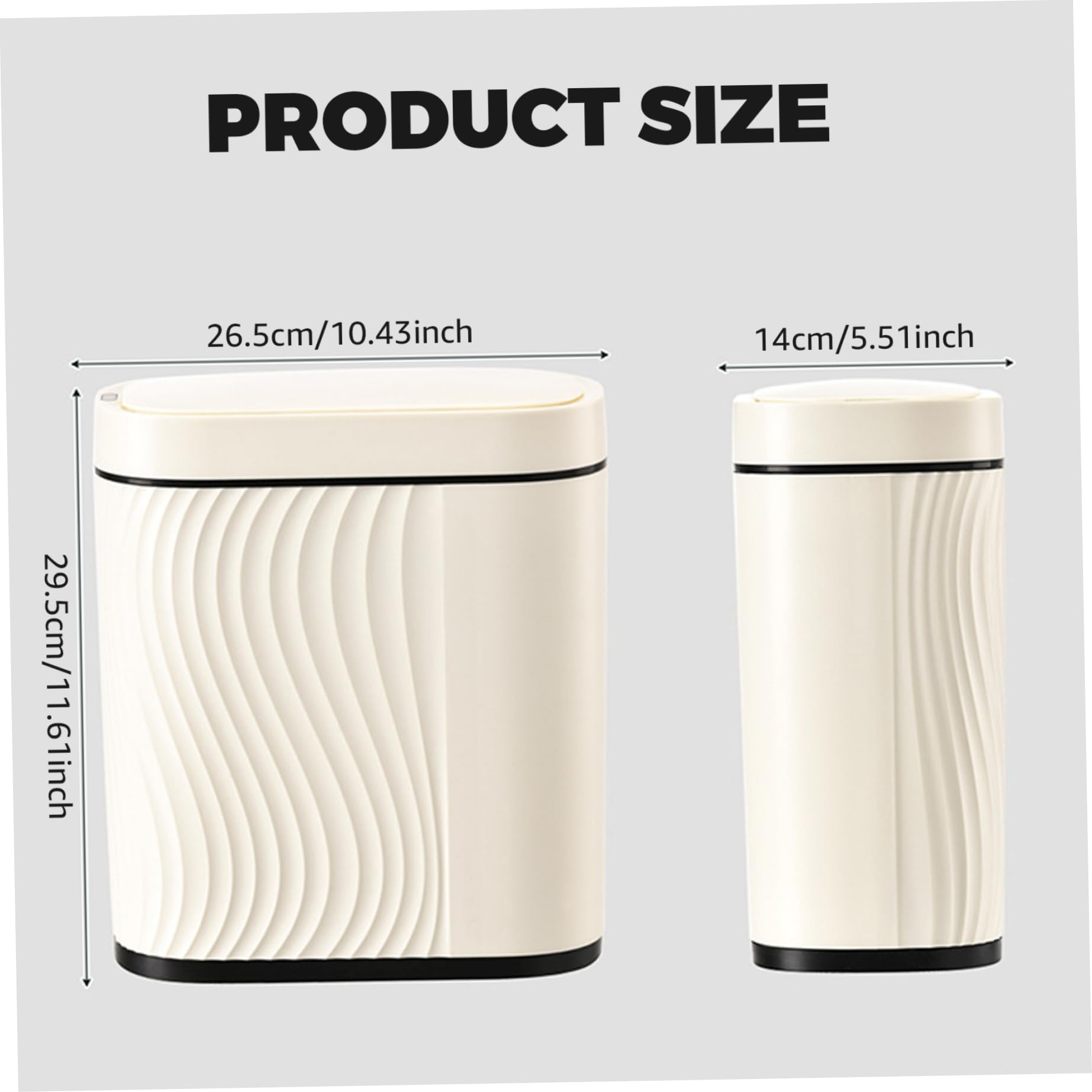 Pattumiera da Bagno 12x10x6 Sensore di Movimento Pattumiera Automatica con Coperchio Stretta Impermeabile per Bagno, Camera da Letto, Ufficio, Senza Batteria.