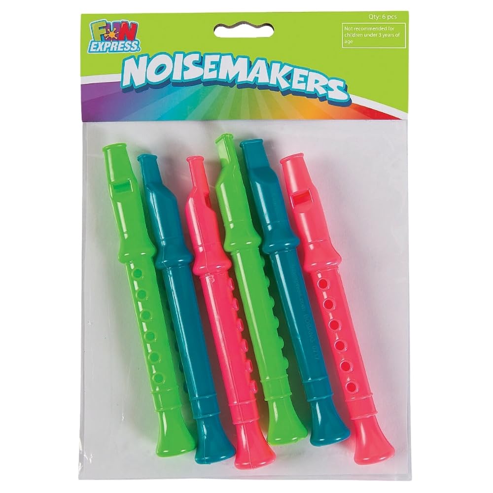 Assorted Colors Plastic Flutes - 5.5