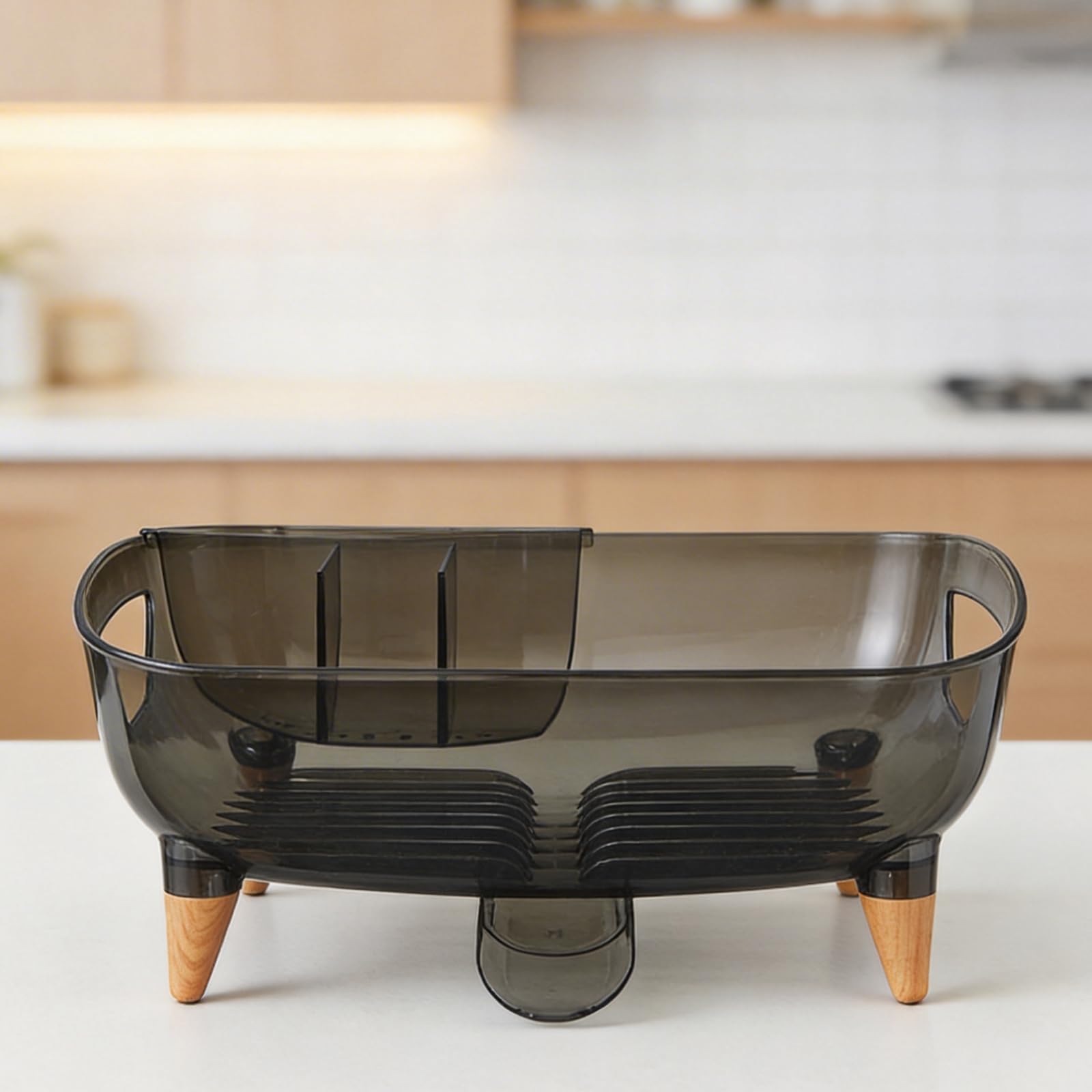 Organizadores de cocina multifuncionales con boquilla de drenaje y escurridor de gran capacidad para platos, cubiertos, vasos, escurridor
