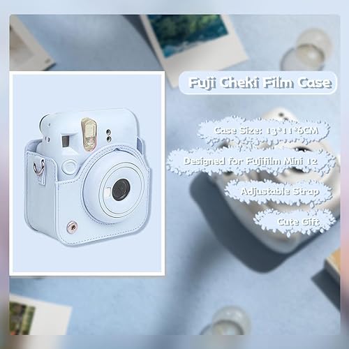 Miniatura 2 de Gugxiom Funda para cámara Fuji Cheki Film Mini 12, funda Cheki de piel sintética con correa para el hombro, funda de película Cheki Mini 12 Cheki,