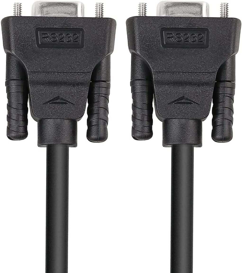 DTECH DB9 RS232 - Cavo seriale da femmina a femmina, cavo null modem croce e cavo TX/RX, per comunicazioni dati (5 m, colore: nero)