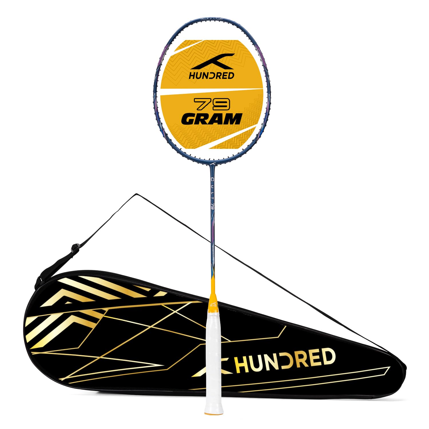 HUNDRED Cult 79 Carbon Fibre Unstrung Badminton Racket with Full Racket Cover for Intermediate Players (80g,Max Tension - 32LBS) (B0BT2HSG2R) Amazon Price History, Amazon Price Tracker