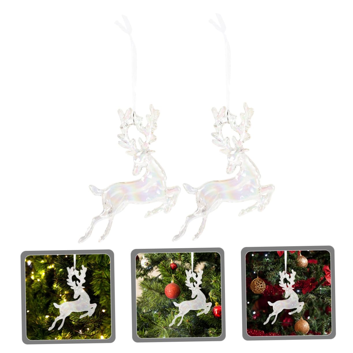 Gatuida 10piezas Adornos Colgantes De Navidad Decoraciones De Elk Transparentes para Árbol Puerta y Fiesta Escenas Festivas y Fotografía