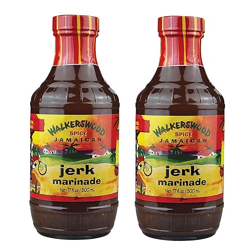 Salsa de condimento Jamaican Jerk Marinade - Logra el sabor absoluto tradicional de la isla formulada | Perfecto para marinar carne, pollo, pescado