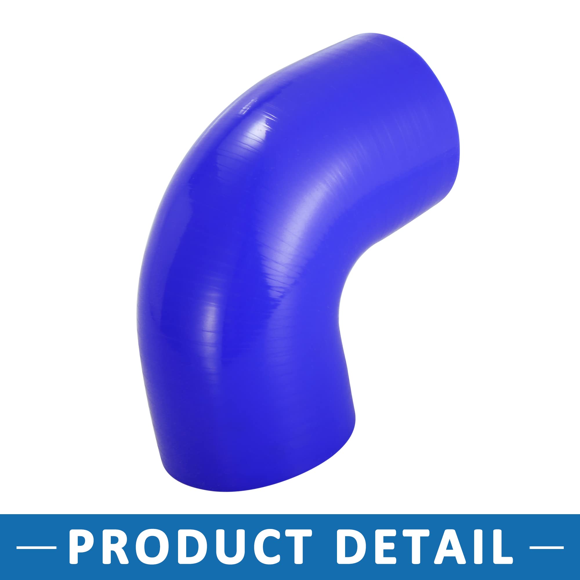 A ABSOPRO Coche 70mm 2.75" ID 90 Grados Acoplador Silicona Manguera Azul
