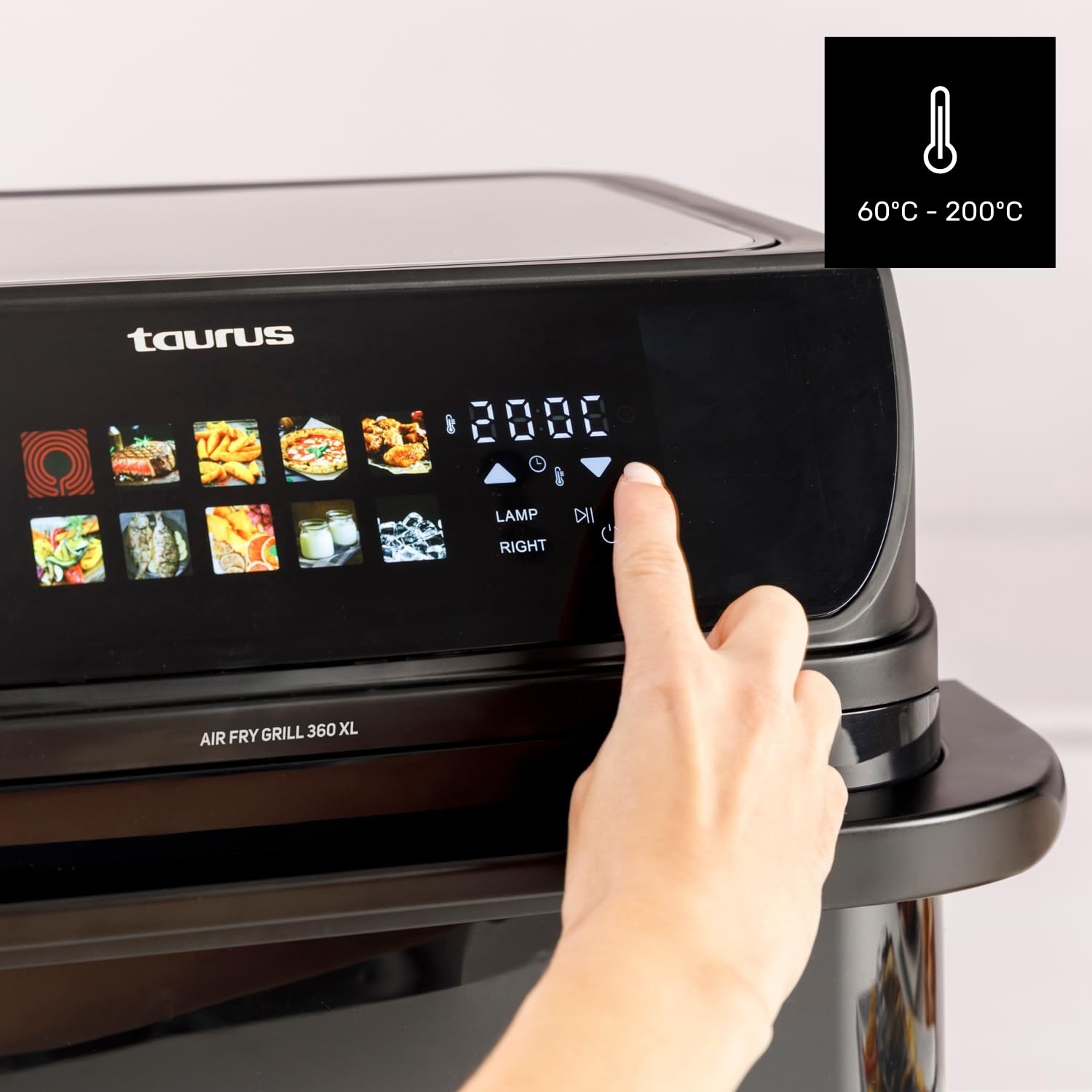 Taurus - Freidora de Aire 10L, 2800W, Grill 360, 10 Programas, Sin Aceite