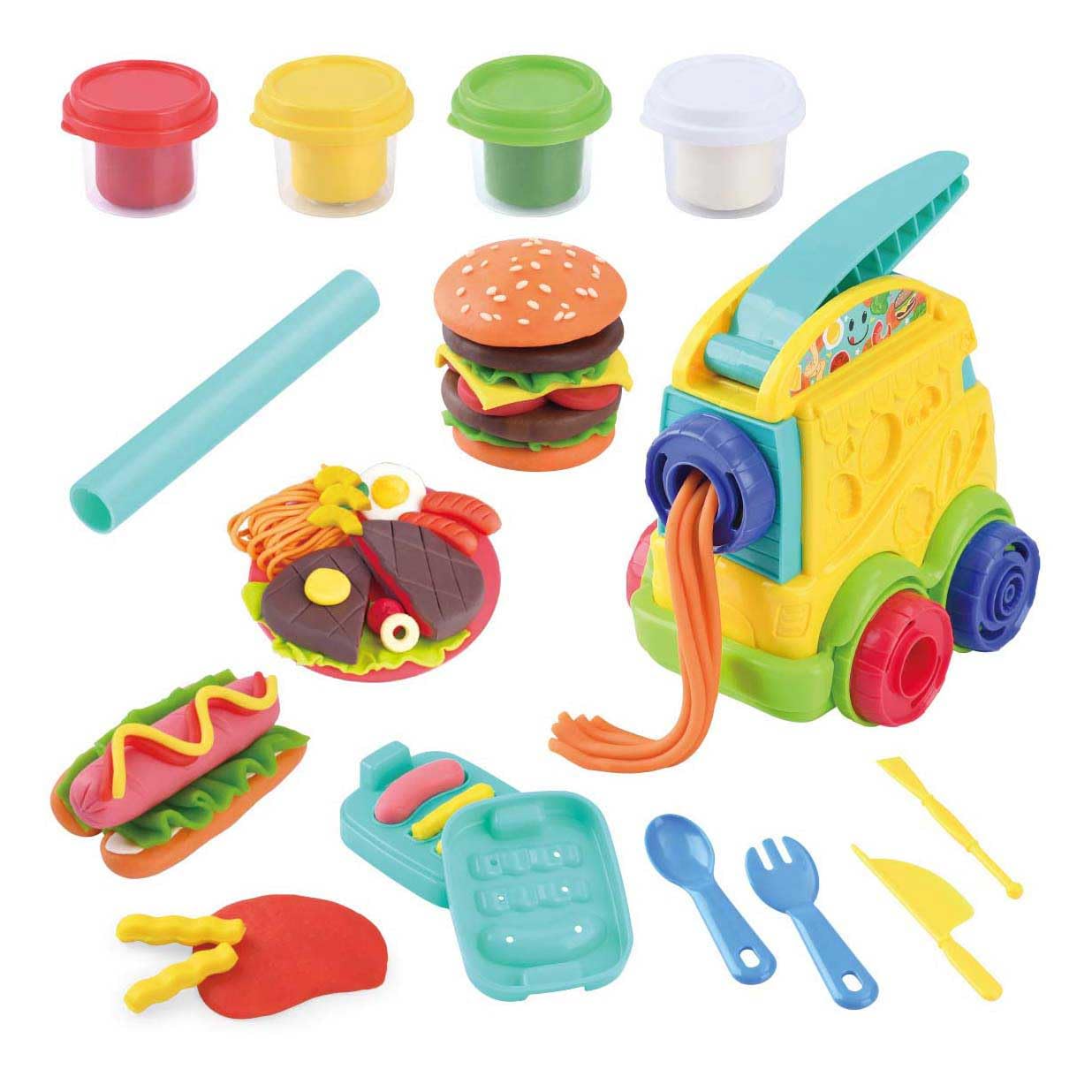 Playgo Set da gioco di argilla Food Truck - giocattoli creativi in terracotta