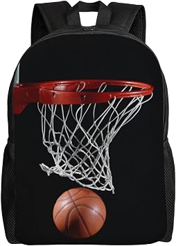 Basketball Lightweight School Backpack Classic College Rucksack School Bags 15 Inch Laptop School Daypack For Girls Boys