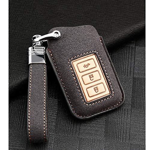 Rifoda レクサス LEXUS RX IS GS NX RC LX 専用 本革 毛皮をめくる スマート キーケース キーホルダー おしゃれキーケース 高級 牛本革保護 ケース 汚れ 傷防止 滑り止めで汗を防ぎ 鍵のカバー(グレイA型)