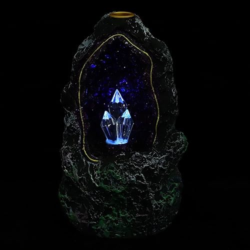 Miniatura 4 de Quemador de incienso LED de reflujo con cascada, soporte de incienso de resina, adornos de aroma para interiores, luz nocturna para oficina en casa