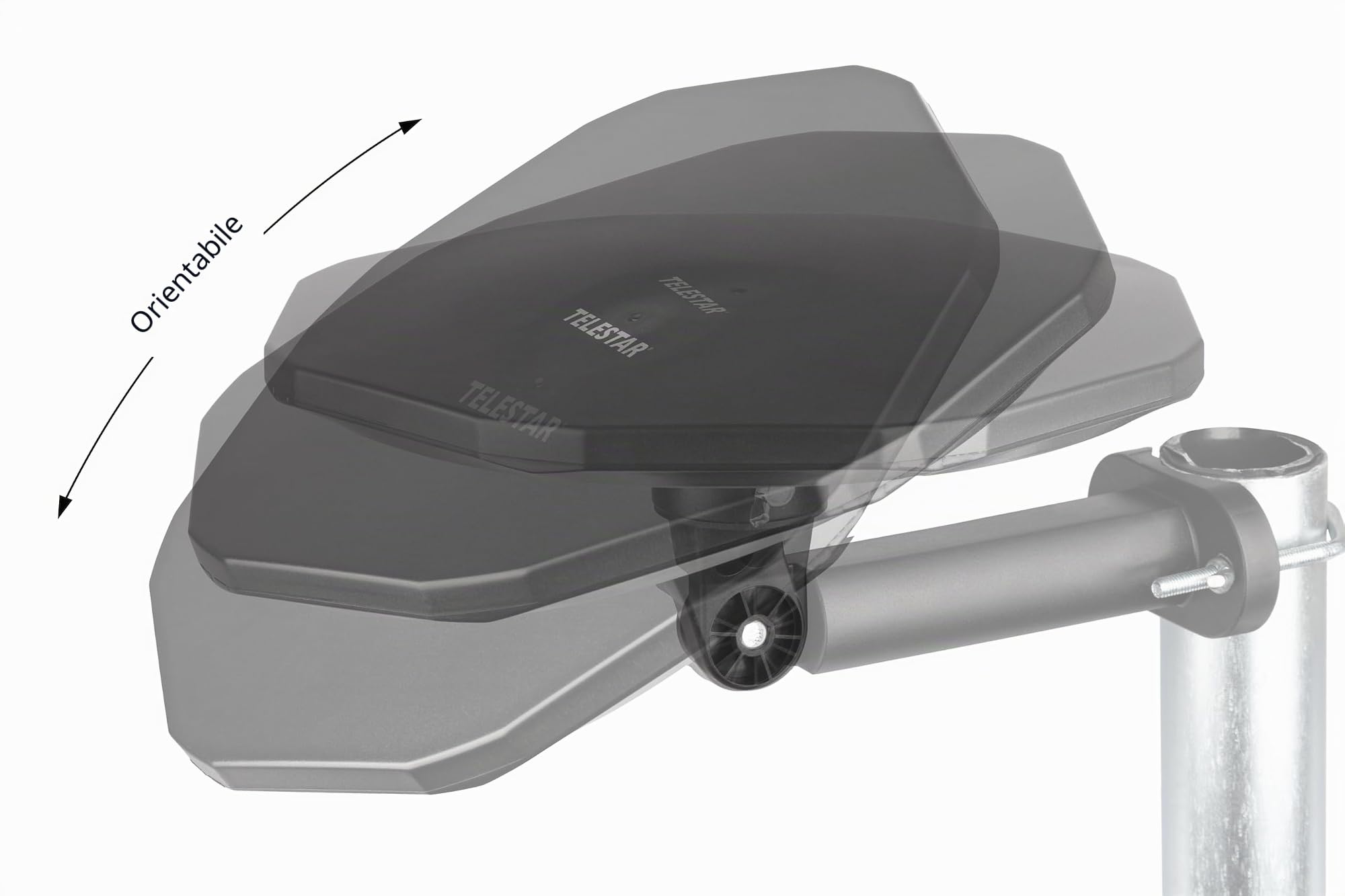 TELESTAR Antenna 15 LTE - Antenna Attiva DVB-T2 da Esterno (Outdoor & Campeggio, DVB-T2/FM/DAB+, 20dB Guadagno) - Nero