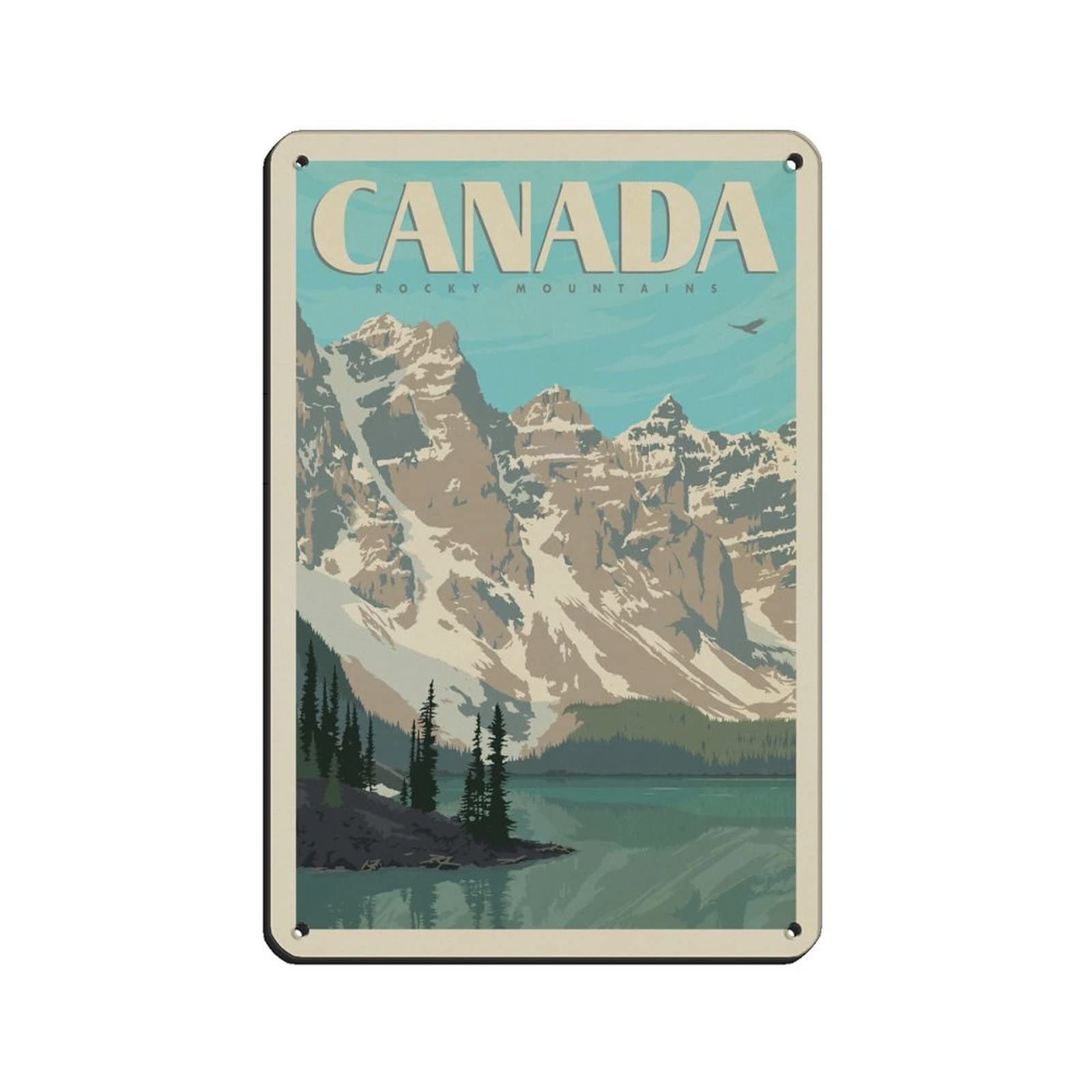 Azolid Funny Tin Signs Canadian Rockies Travel Tin Signs Retro Bar Pub Diner Cafe Home Bathroom And Room Art 30X43cm