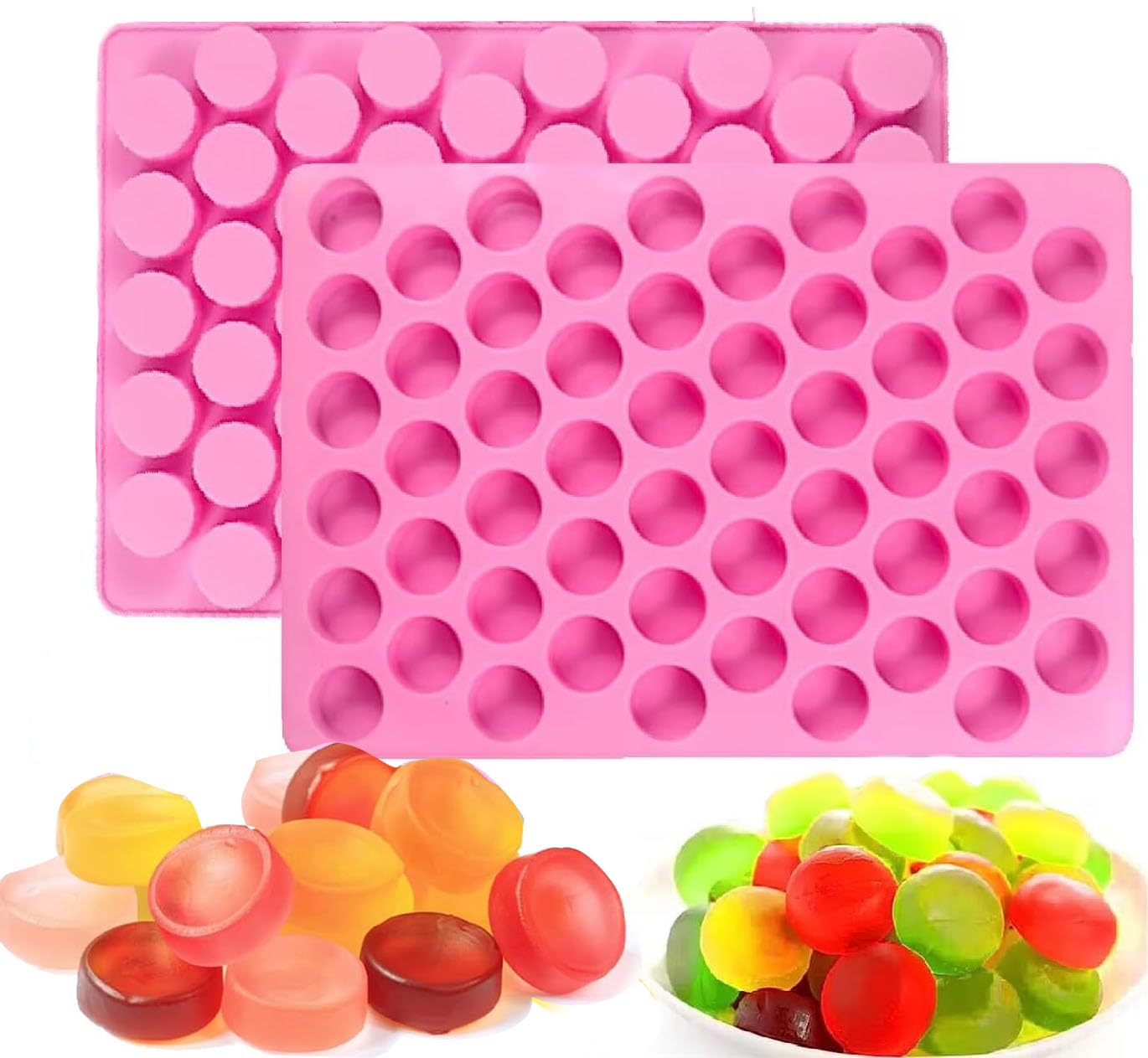 VELOKOVA 2-Pack Silicone Cylinder Moulds with Scraper | 110 Cavities Total | Food Grade BPA-Free for Chocolate, Gummies, Hard Candy, Ice Cubes | Dishwasher/Oven/Freezer Safe