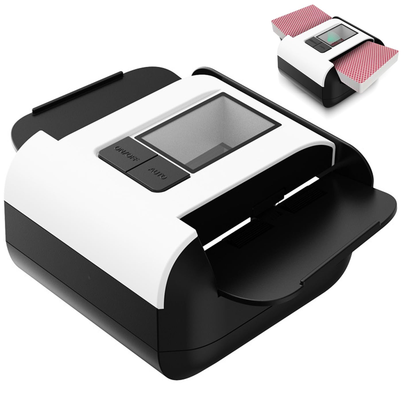 Card Shuffler Machine, Card Shuffler with Intelligent Sensing, Rechargeable, Compact And Portable, Adjustable Rear Wing, Low Noise, Super Stable, Card Dealer Machine For Different Cards