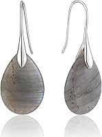 SELOVO Grey Agate Teardrop Drop Earrings for Women - Fishhook Dangle Stone Earrings, Fashion Jewelry