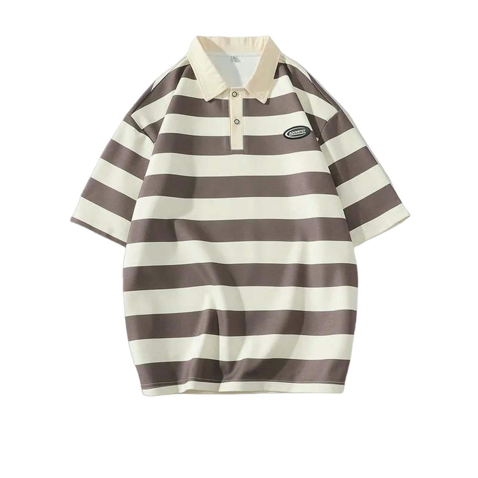 T-Shirt Homme Chemises Hommes T - Shirts Casual Manches Courtes Mode Streetwear Tops Oversize Shirts-Le Café-modèle Masculin