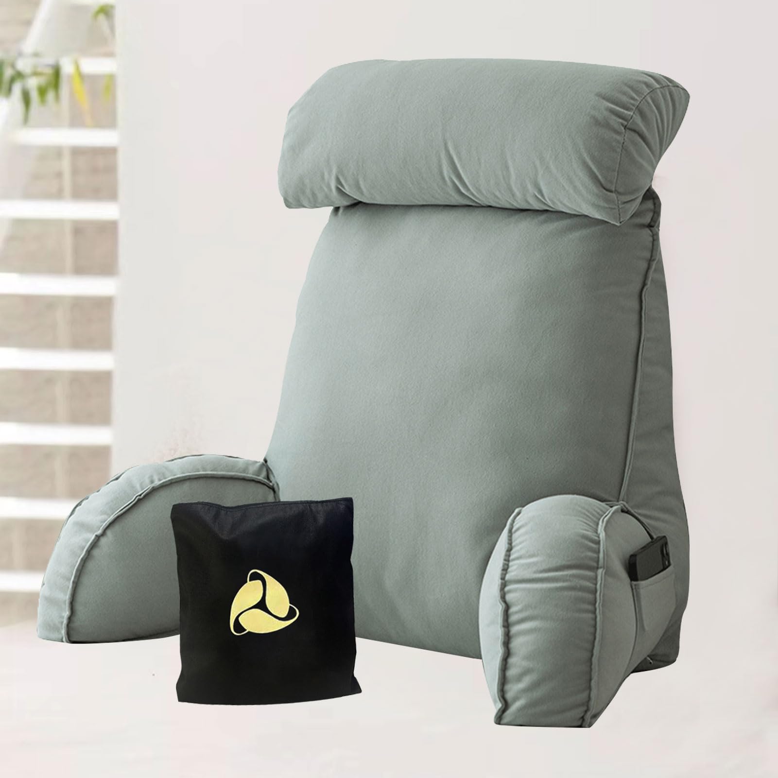 Cuscino Da Lettura Con Braccioli E Schienale - Regolabile, Per Divano E Letto, 75x40x50cm - Foto 10