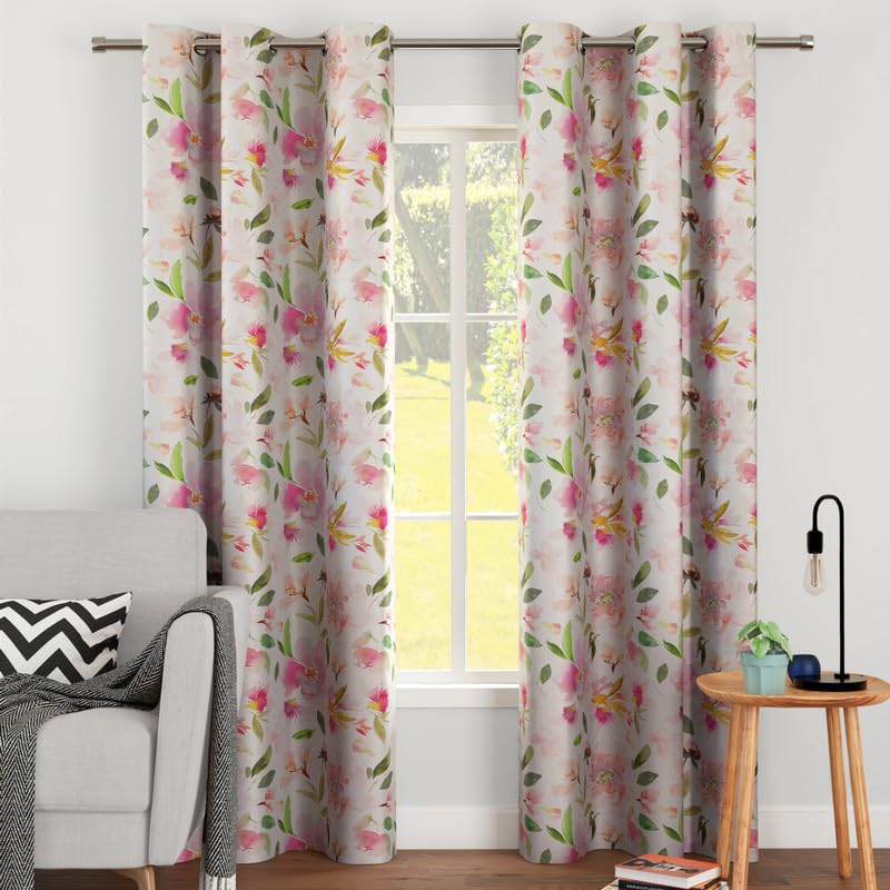 Encasa XO Door Curtains (7 ft, 2 Panels, 44x84 in) I Semi-Blackout 85% Room Darkening I Floral & Geometric Prints I 6 Eyelets I Sound & Heat Reducing - F1 Sunshine (B0CMD7242X) Amazon Price History, Amazon Price Tracker