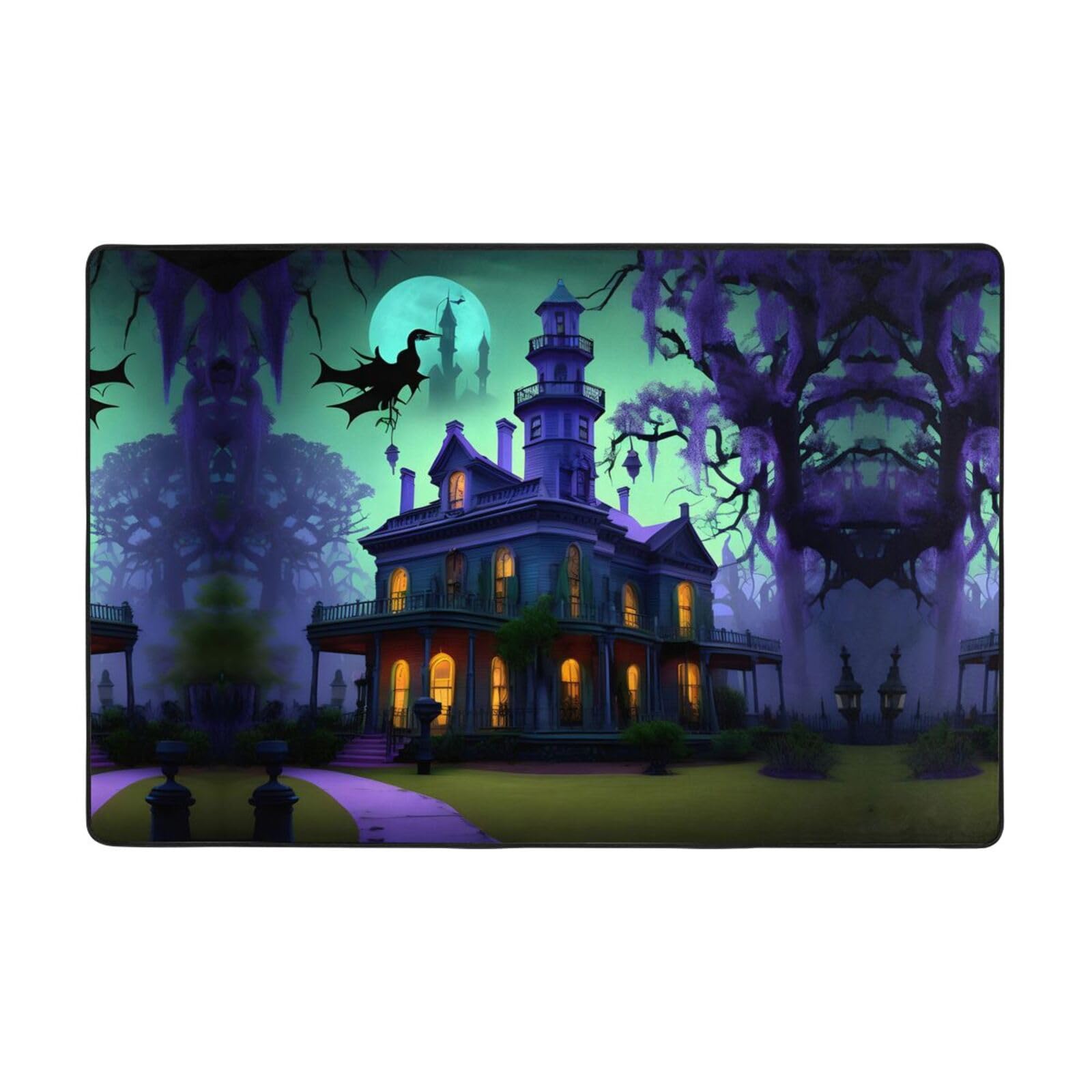Tapis noir super doux EdWal haute densité lavable pour la maison