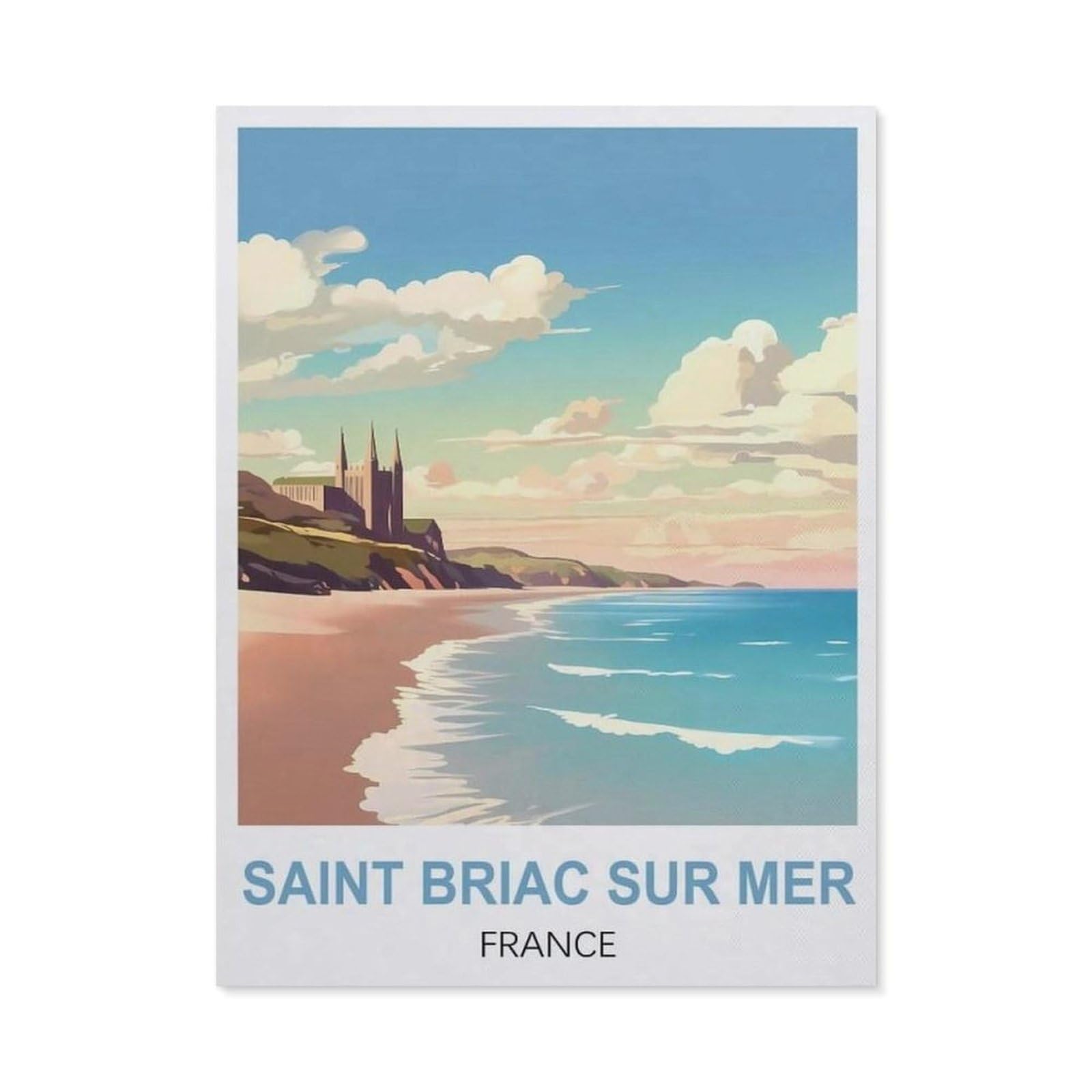 Vintage Wall Decor Metal Poster Plaque，Saint Briac Sur Mer France