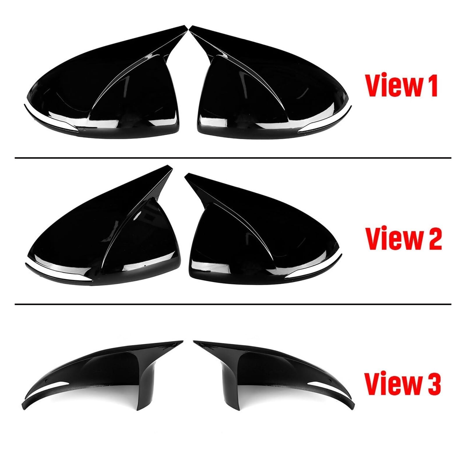 Specchietto retrovisore dell'automobile Per Hyundai Per Sonata DN8 2020-2022 Look Car Specchietto retrovisore Copertura Coperchio Laterale Custodia Addon(Glossy Black)