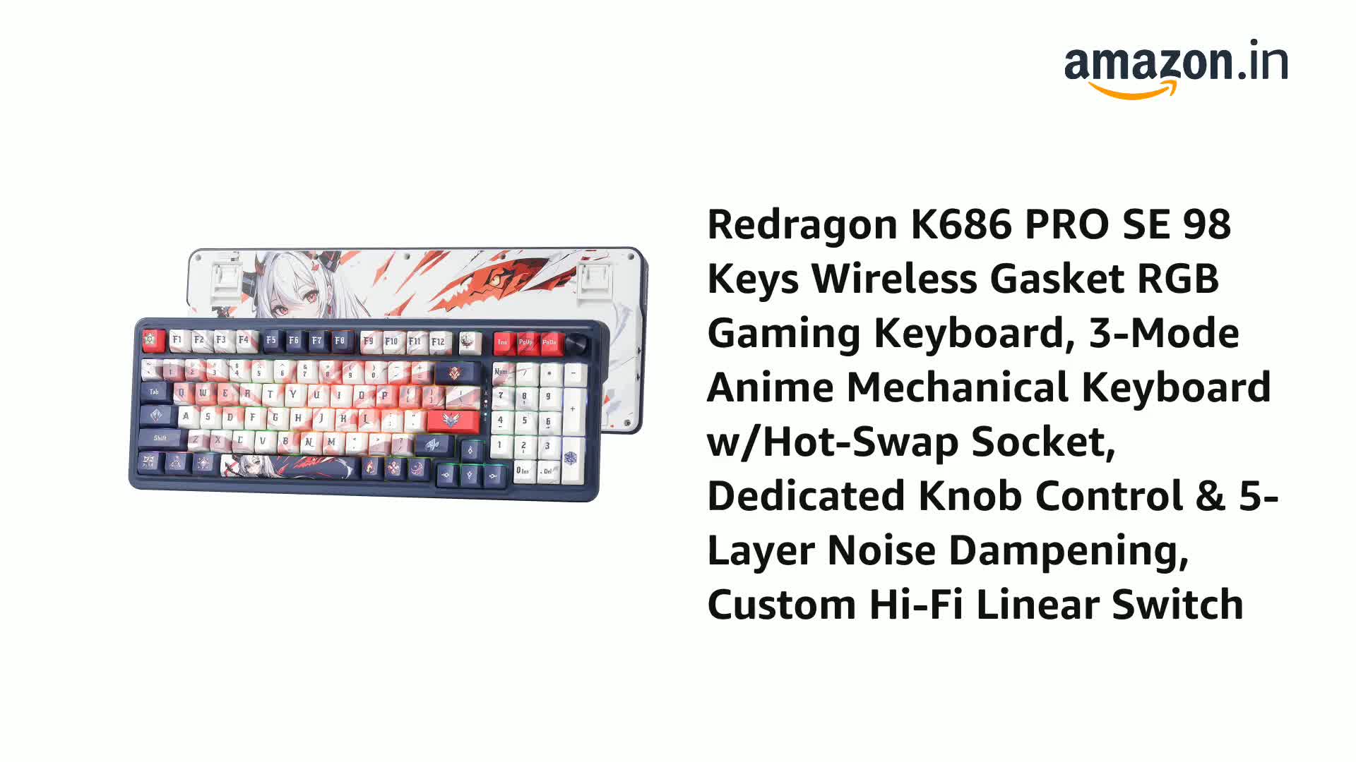 Amazon.in: Buy Redragon K686 PRO SE 98 Keys Wireless Gasket