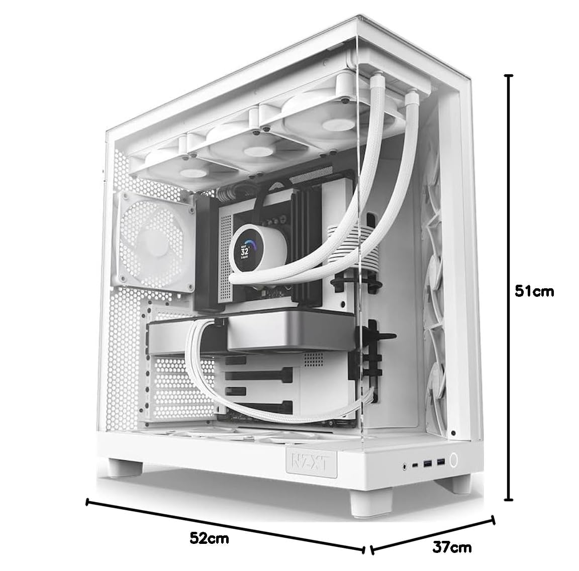 NZXT H6 Flow Mid Tower Cristal Templado USB-C Blanca