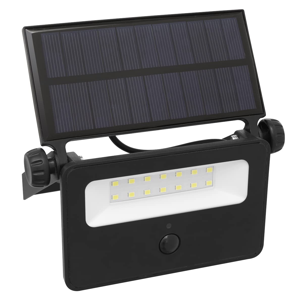 Sealey Extra-Slim Solar Floodlight with Wall Bracket 16W SMD LED - LED16S, Black