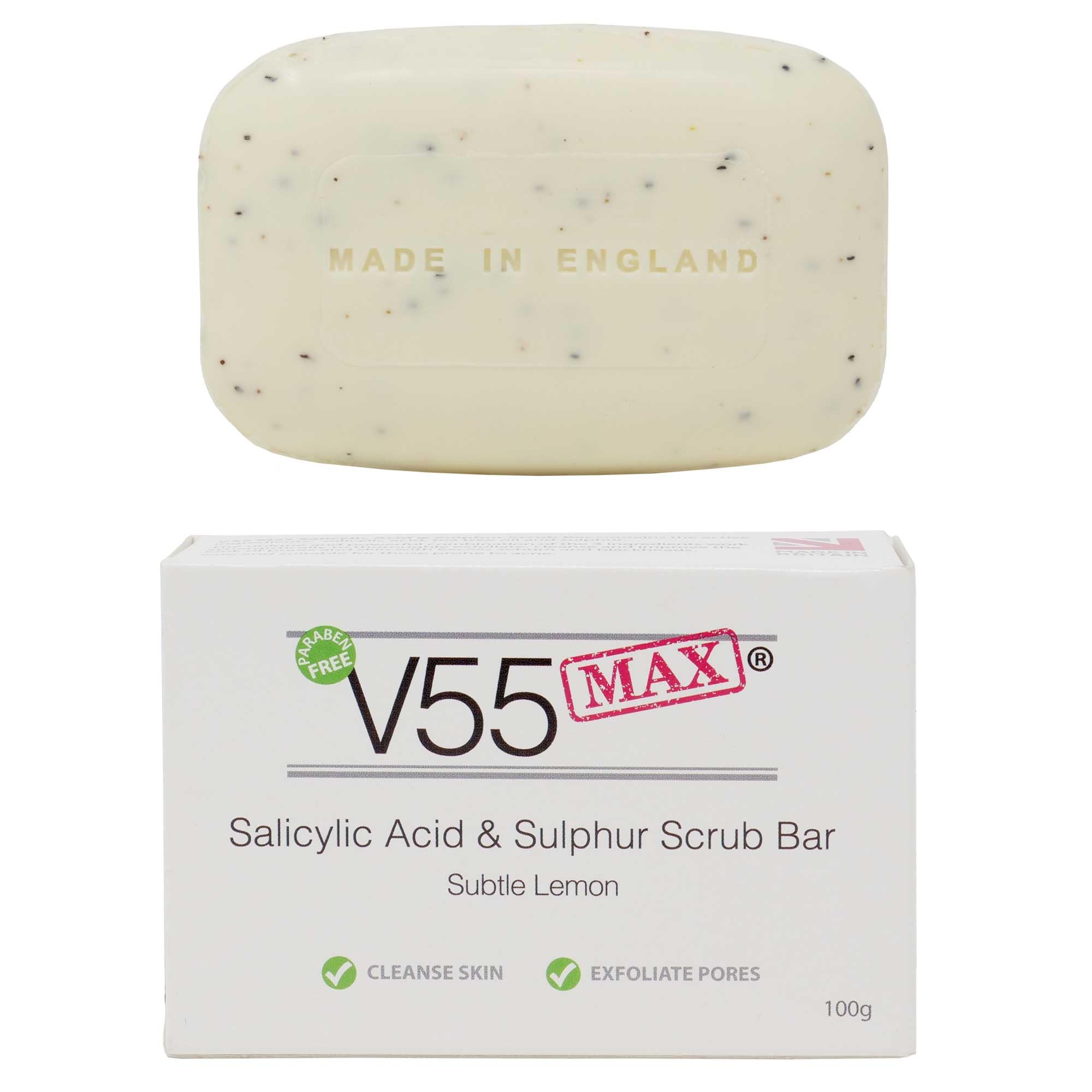 Salicylic Acid, Tea Tree Oil and Sulphur Soap Scrub for Spots Blackheads Milia Blemishes Problem Skin Suitable and Safe for those Prone to Acne - Paraben and Cruelty FREE - 100 g
