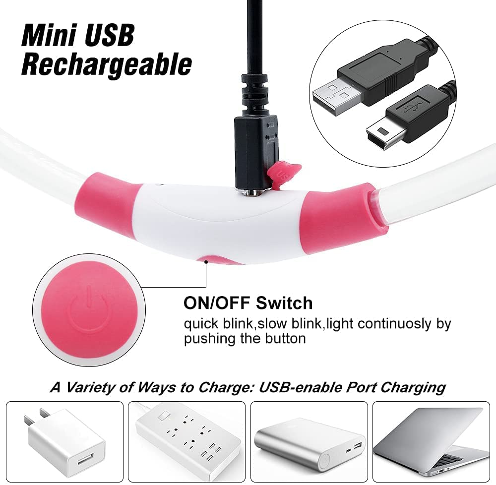 SerDa-Run Collar De Perro Iluminado, Luces De Collar De Perro Para