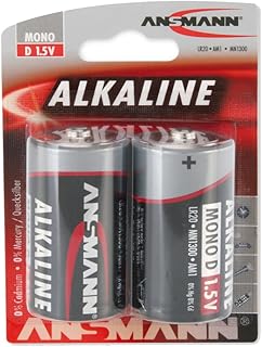 ANSMANN D Size Batteries [Pack of 2] Long Lasting Alkaline Disposable D Type Battery For Digital Cameras, Flashguns, Toys, Audio Devices and Radio Controls