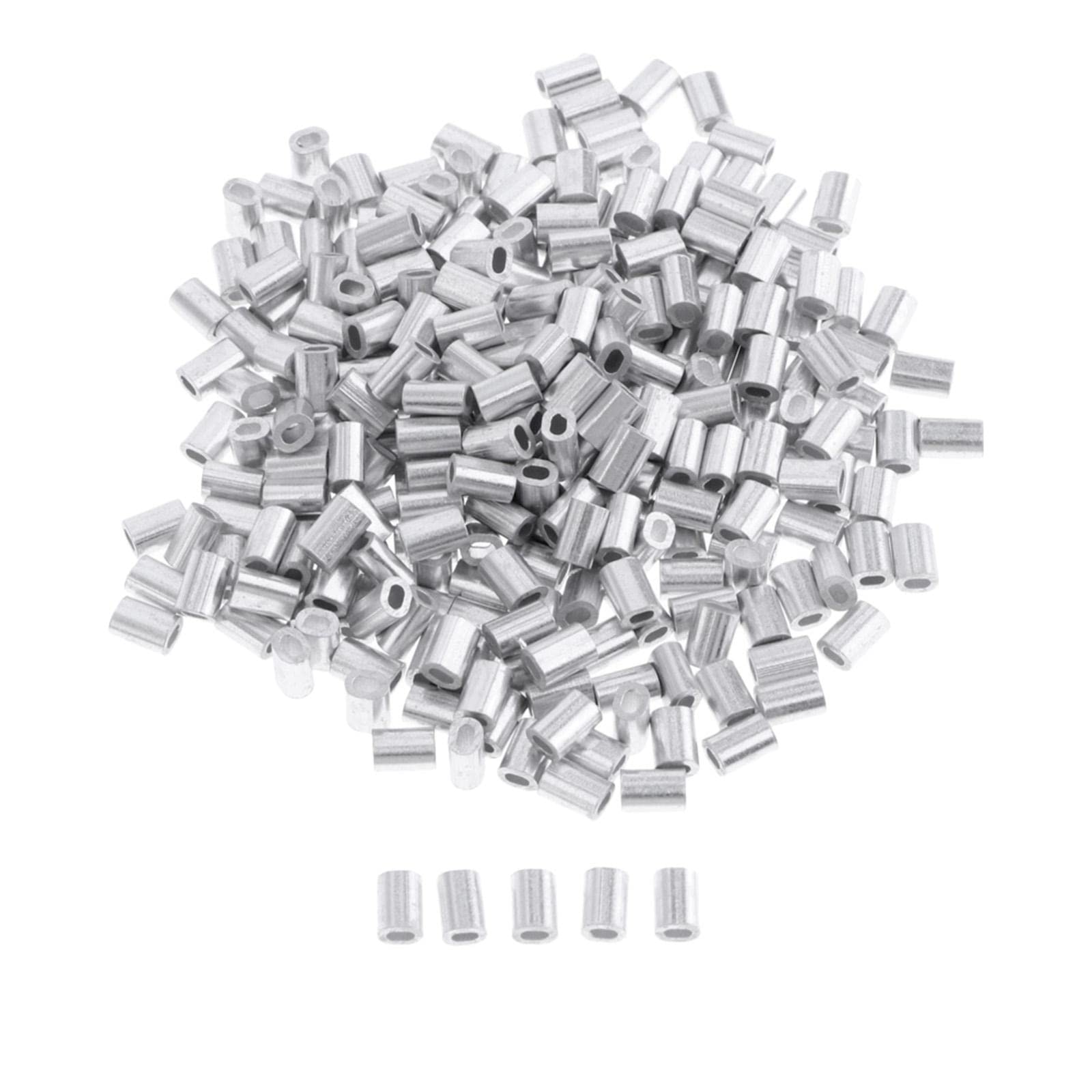 100Pack Aluminum Oval Barrel Crimp Sleeves 0.8mm/1mm/1.2mm/1.5mm/1.8mm 0.8mm | Sporting Goods | Fishing | Terminal Tackle | Crimps & Sleeves | 100 Pieces Aluminium Fishing Crimps-image-44