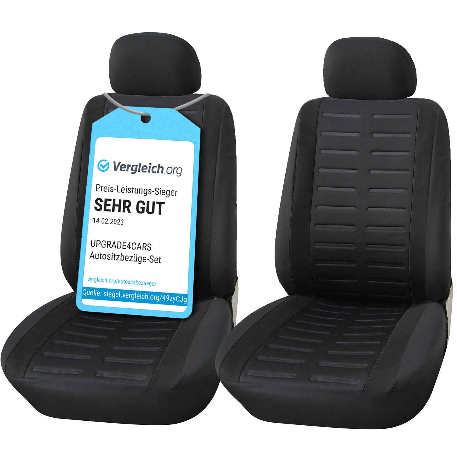 Upgrade4cars Fundas Asientos Delanteros Coche Universales Negro | Cubre Universal | Protector de Asiento Delantero para Conductor y Copiloto | Accesorios Interior Decoracion