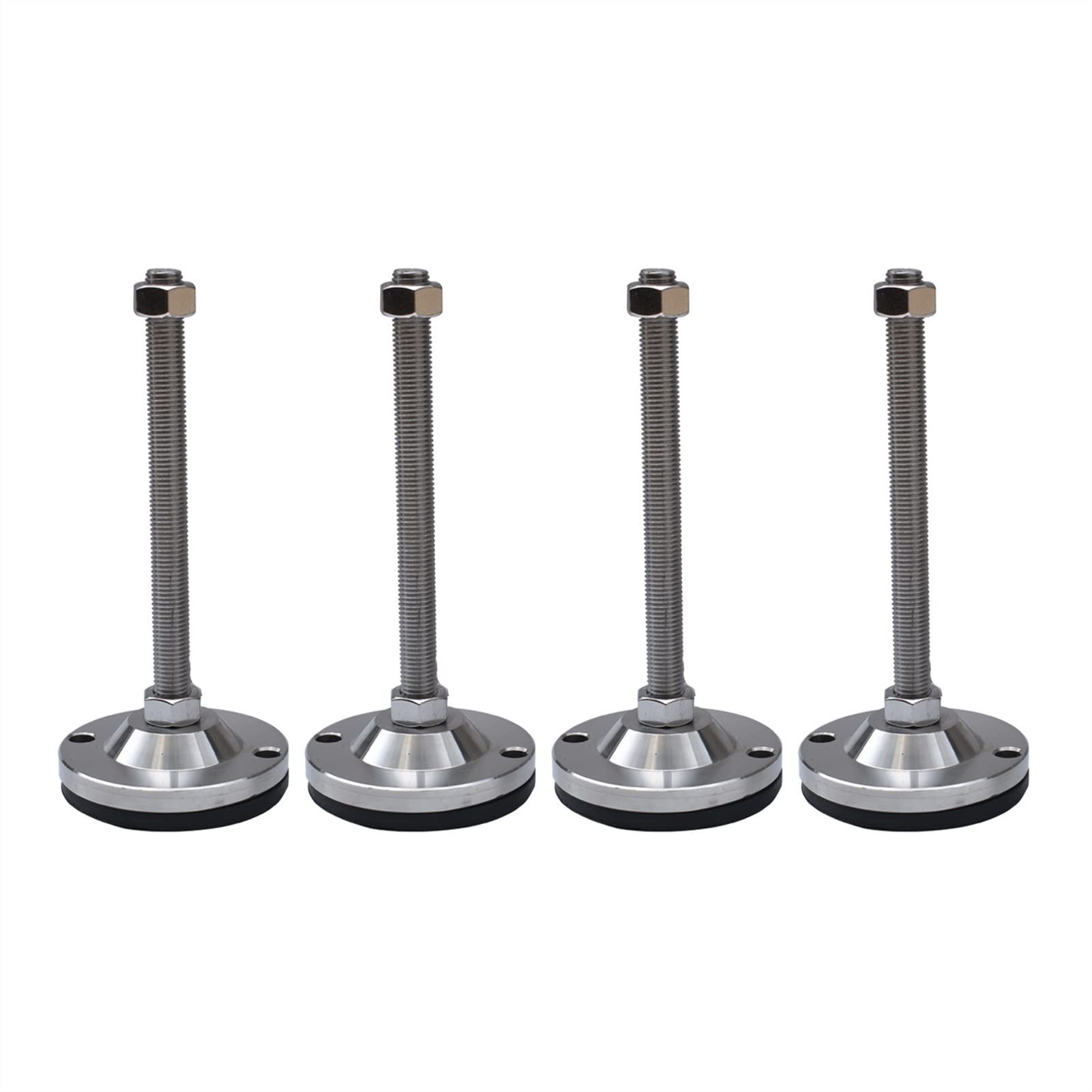 vfdaSWQQ levelling foot, 4PCS Heavy-Duty Adjusting Feet, Anti-Skid and Shock-Proof Supporting, Leveling, Stainless Steel, Silver