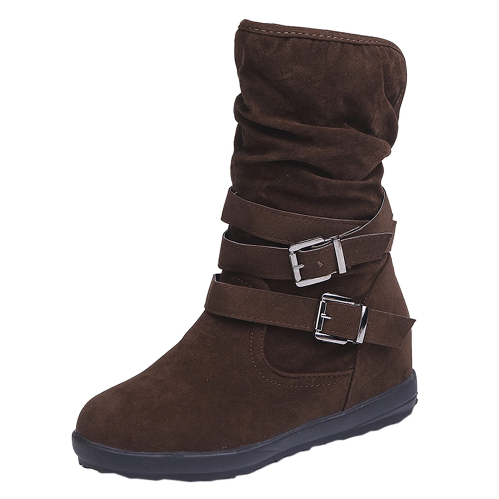 Chaud Moyen Rond Couleur Chaussons Boucle Plat rétro Garder Femmes Orteil Solide Chaussures Sangle Neige Femmes Bottes Bottes Et Bottines Homme Bottes Lacets Devant