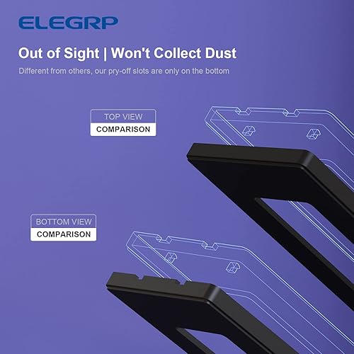 Miniatura 9 de ELEGRP Placas decorativas de pared de 2 segmentos sin tornillos, cubierta frontal termoplástica irrompible de tamaño mediano para interruptor de