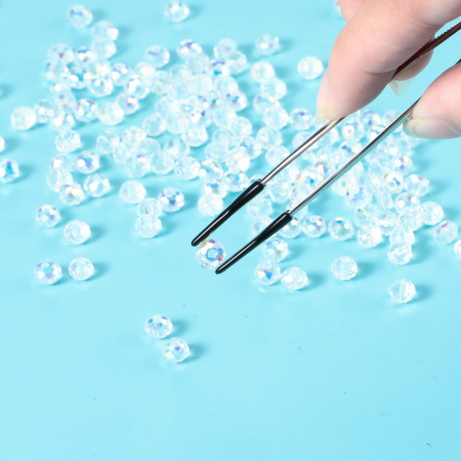Set 4 Pinzette Con Punta In Gomma – Antistatiche, In Acciaio Inox, Per Gioielli, Ciglia E Uso Industriale