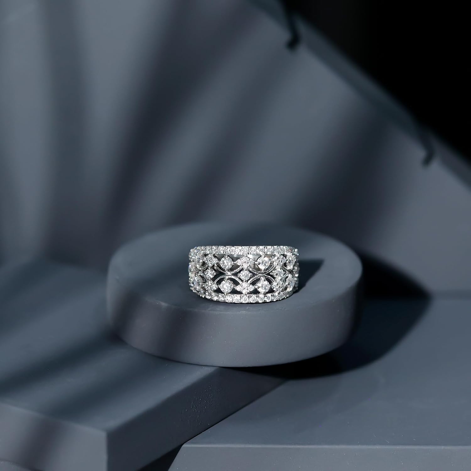 Certified Lab Grown Diamond Wedding Band for Women, Ef-Vs Quality, Diamond Statement Ring - With Jewelry Box