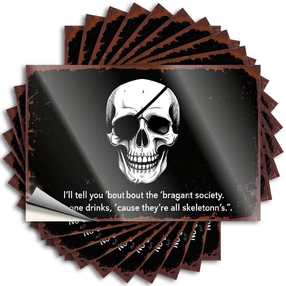 Fzfn Colour Birthday Case Decals | Skulls Don't Drink Because They're All Skeletons. Rock For Mom Decor(6X9cm)