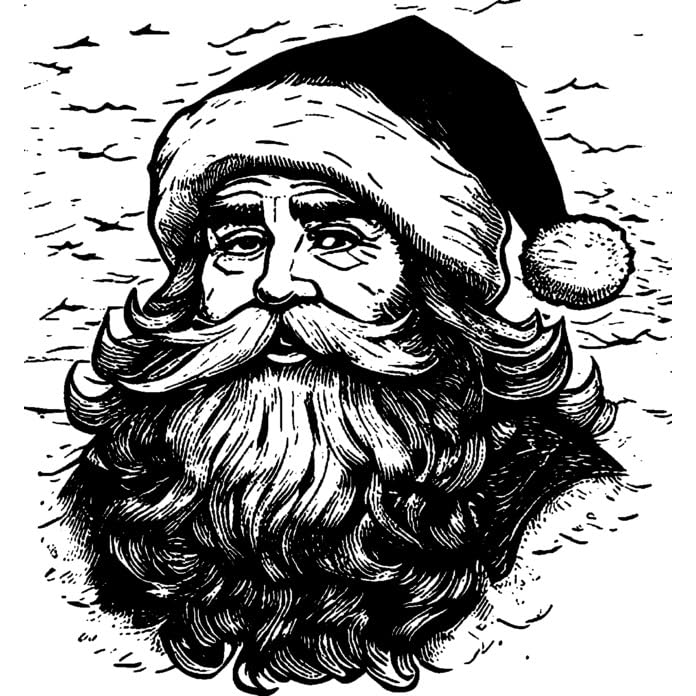 Azeeda 'Father Christmas' Unmounted Rubber Stamp - A7 (RS00050625)