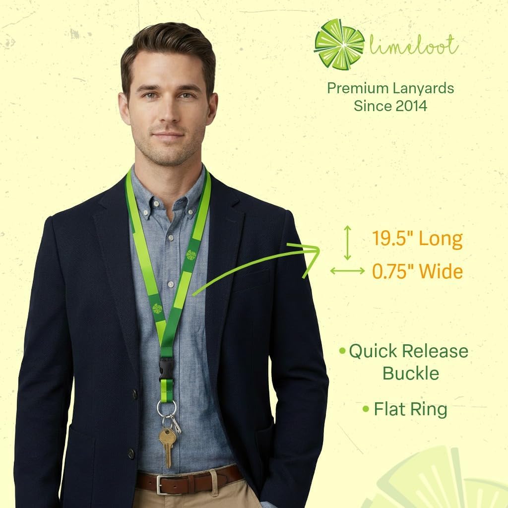 Limeloot Lanyard – Soft Neck Lanyard with Quick Release & Key Ring – ID Badge Holder & Keychain Lanyard for Men & Women - Image 5
