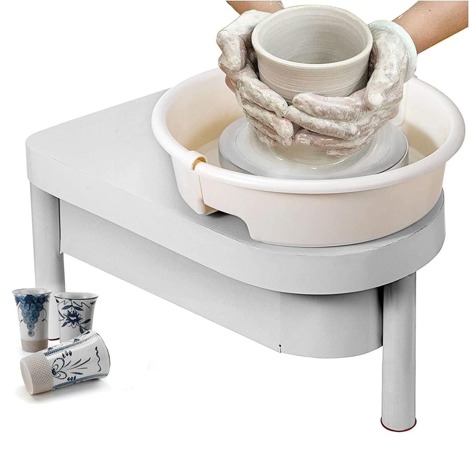 SENJINGHUA Pottery Wheel Forming Machine, 25CM Electric Ceramics Wheel Turntable with Foot Pedal, Electric DIY Clay Tool for Adults Kids Ceramic Work Clay Art Craft.