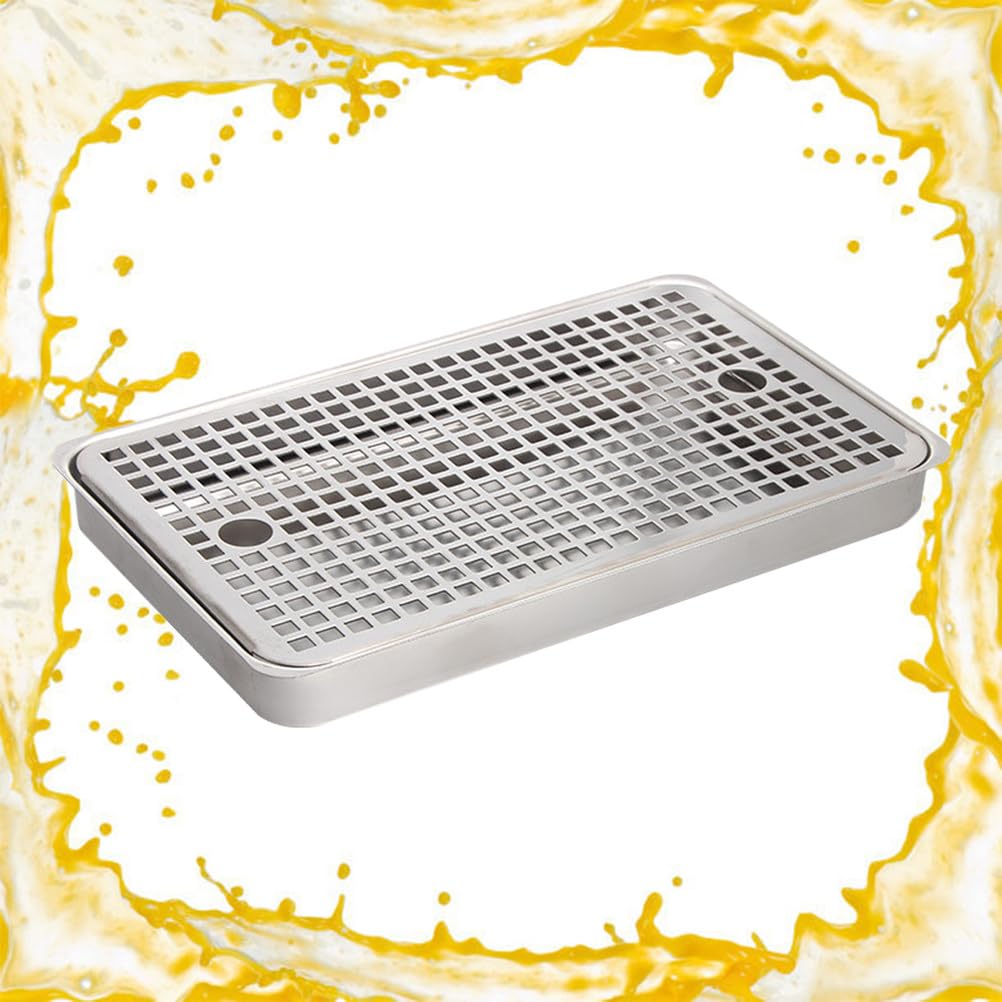 Bandeja de goteo de cerveza de acero inoxidable de 11.8 pulgadas, bandeja de drenaje rectangular para camareros, perfecta para cafeterías, camping y bares, herramienta para recoger agua