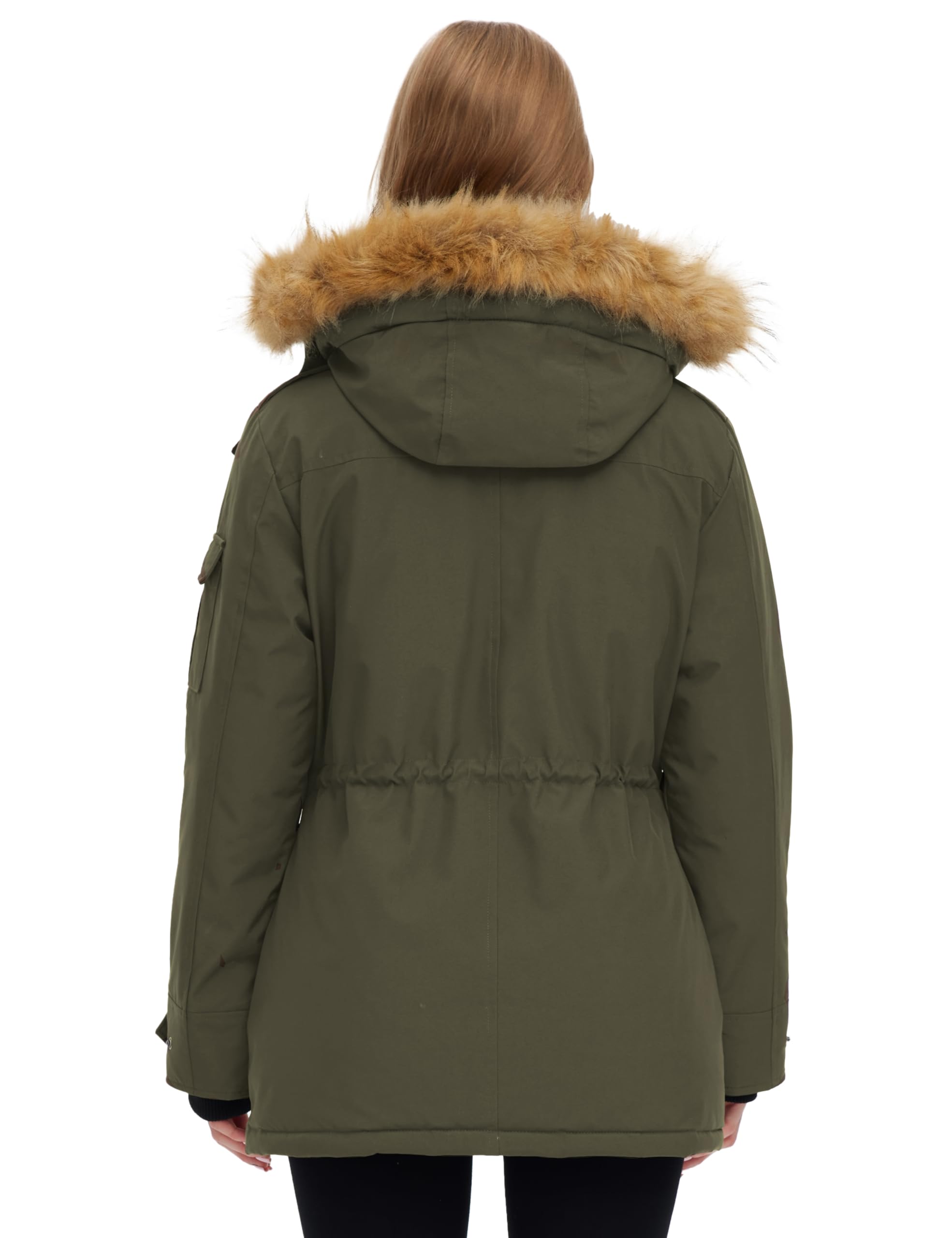 Wantdo Giacca Caldo Invernale Antivento Cappotto con Cappuccio Rimovibile in Pelliccia Parka Slim Fit Giubbotto Idrorepellente Outdoor Donna