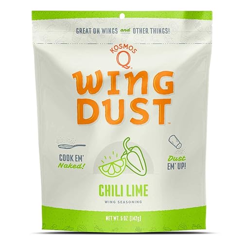 Kosmos Q Polvo de ala de lima chile  Bolsa de 5 onzas para alas, palomitas de maíz, pescado y más  Alas secas para barbacoa con sabor picante y