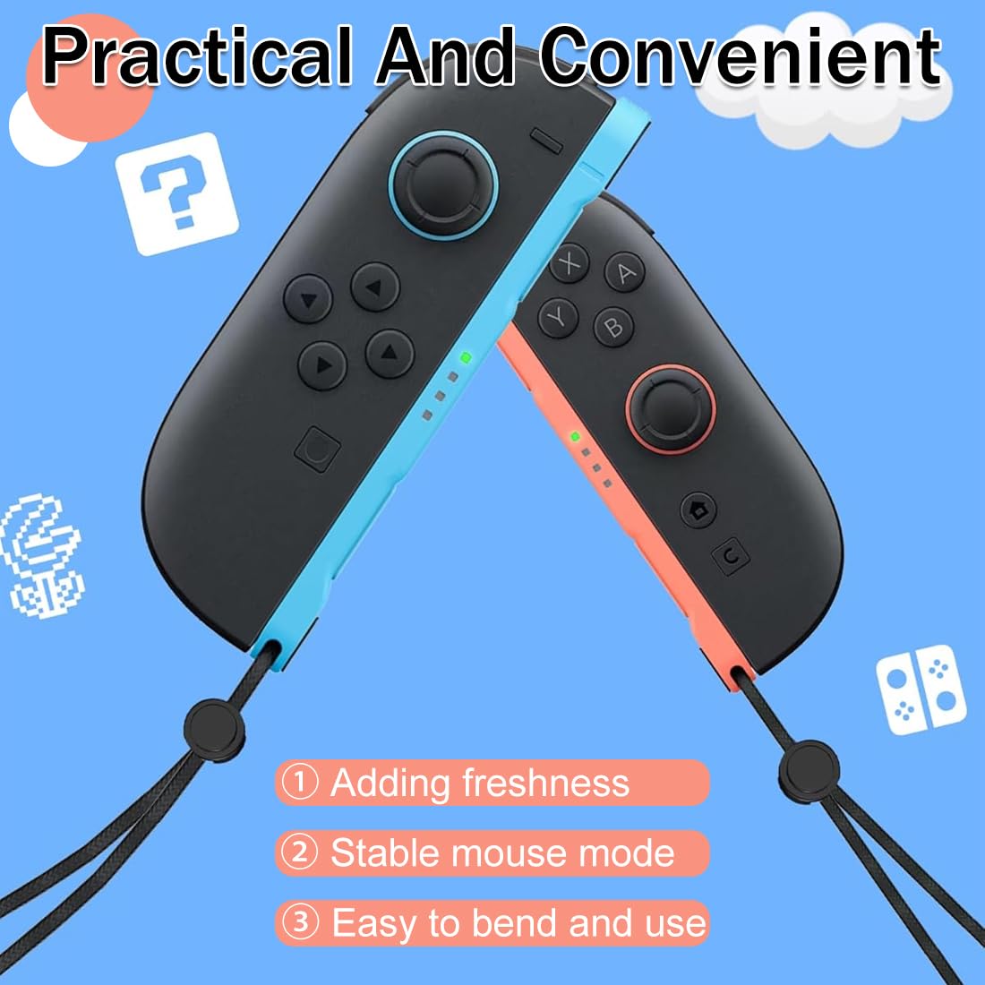 QEXUJOW Mandos de Switch 2,Correa de muñeca de 2 piezas, accesorio deportivo con correa de muñeca, compatible con controladores Switch 2. — view 5
