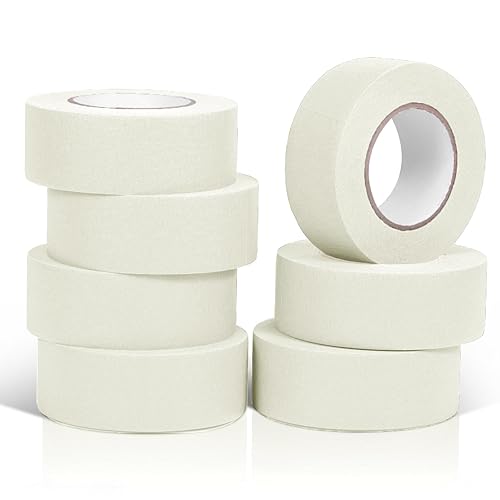 Miniatura 1 de Cinta adhesiva de 1 pulgada, paquete de 7 unidades, 1 pulgada x 22 yardas, cinta adhesiva de pintura para uso general para etiquetado, manualidades,