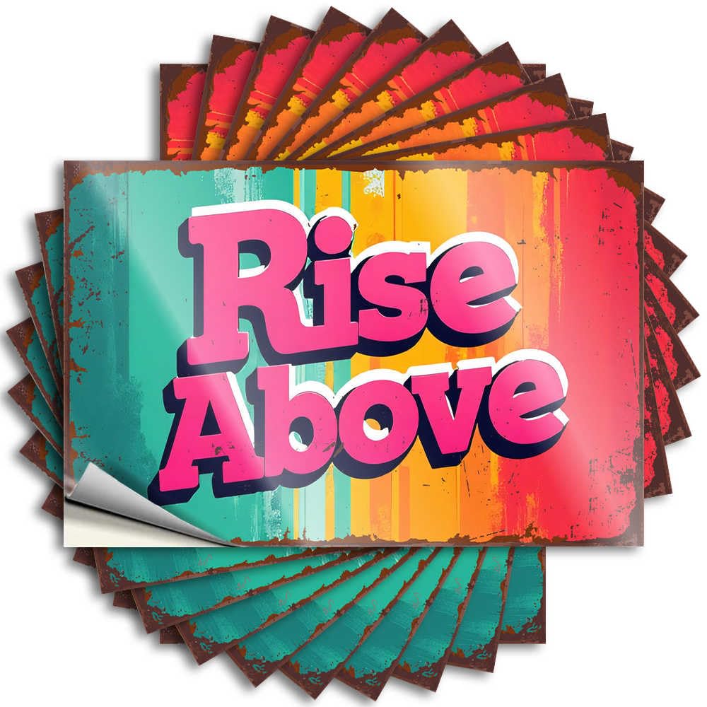 Funny Sticker Space Durable Vinyl - Rise Above: Embracing Challenges with Courage and Positivity Cover for Gamer Use(6X9CM)