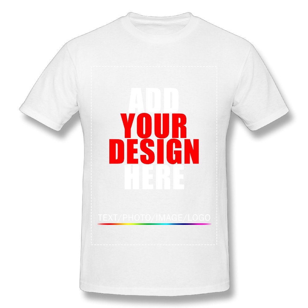 Customized T-Shirt Tee Design Your Own Shirt Add Your Image Text for Men & Women White