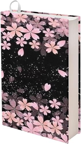 Fundas de libro con diseño de flor de cerezo rosa, fundas elásticas para libros, lavables, duraderas, reutilizables, para libros de texto de tapa